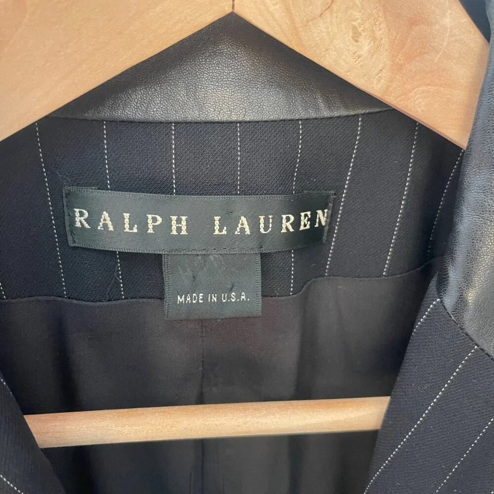 Vintage Ralph Lauren Womens Quiet Luxury Blazer Size 10 Pinstripe Old Money USA - Picture 3 of 10